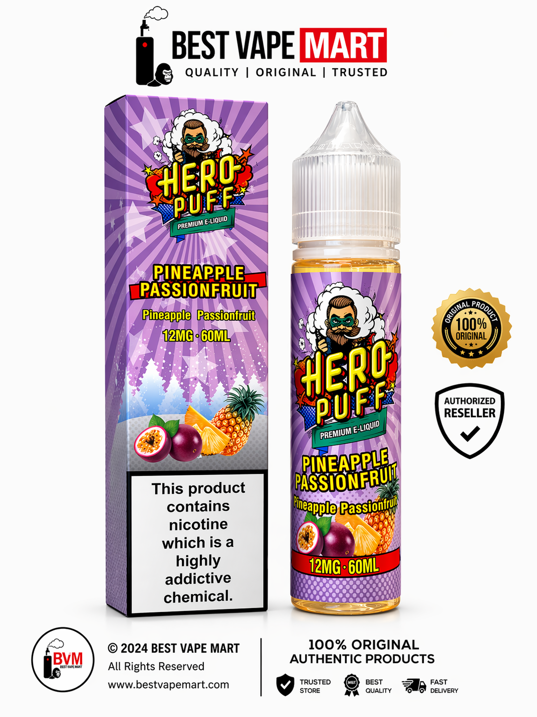 Hero Puff Pineapple Passionfruit 60ML Price in Pakistan