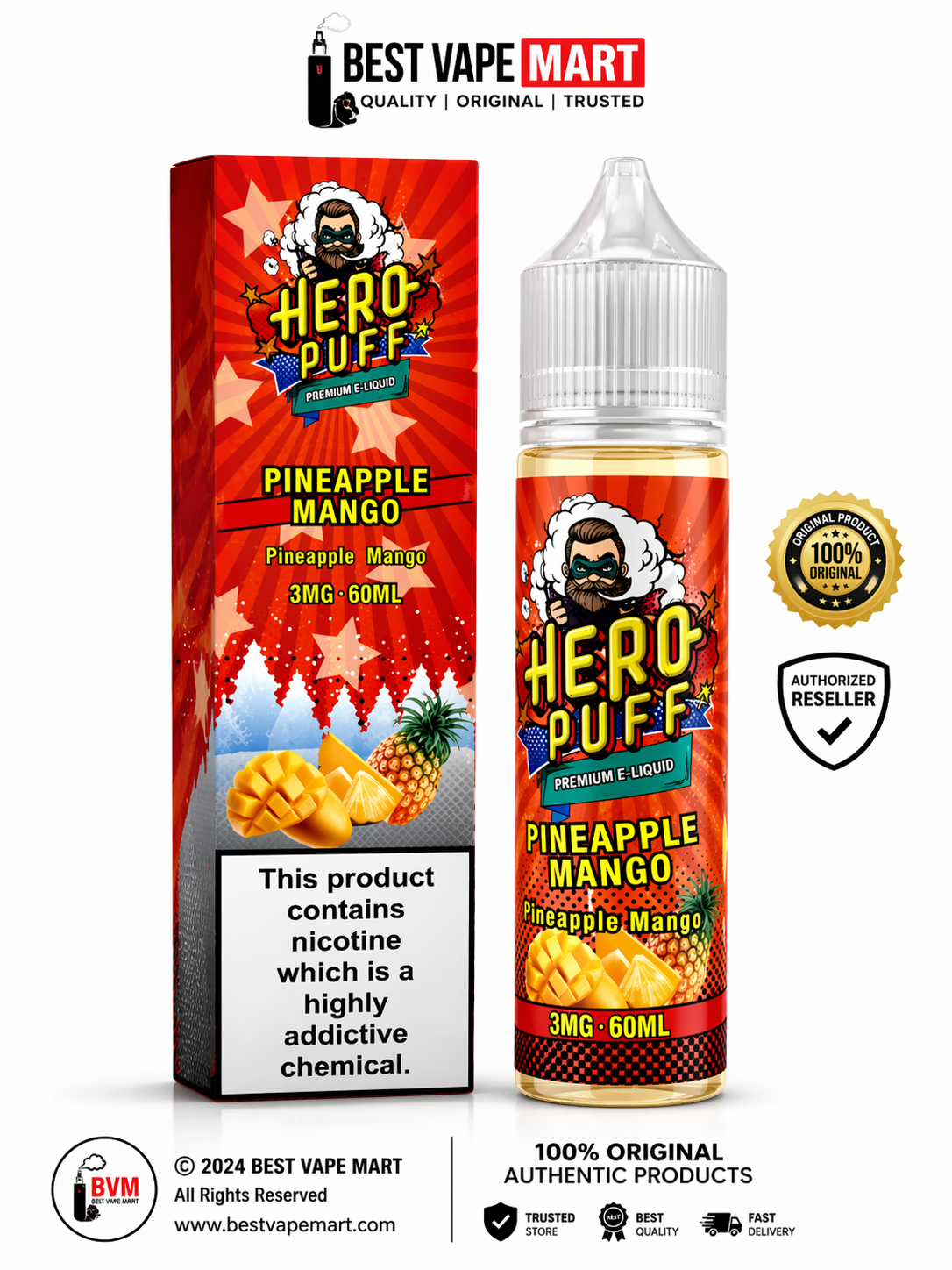 HeroPuff Pineapple Mango 60ML