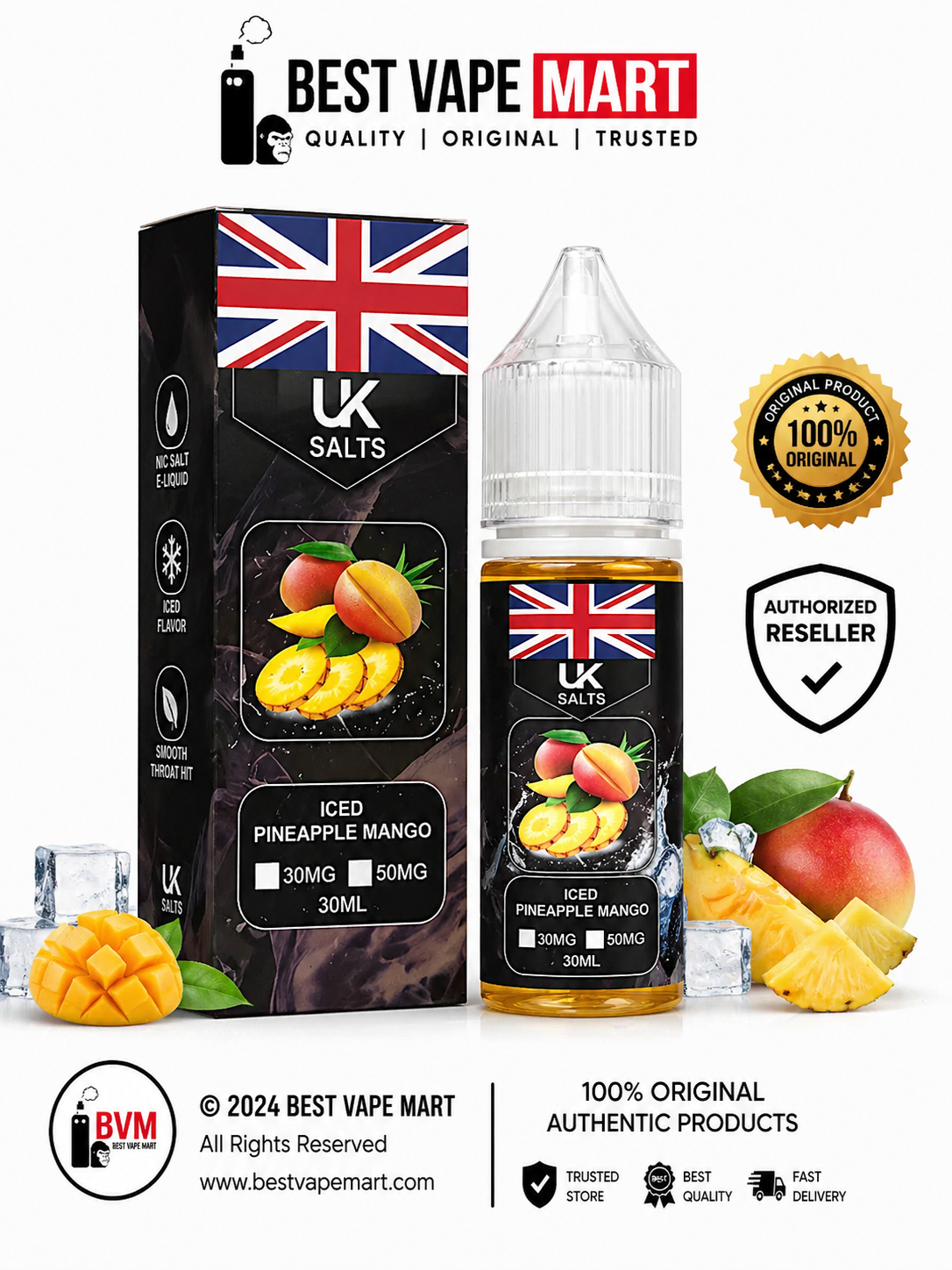 UK Salts Iced Pineapple Mango 30ML