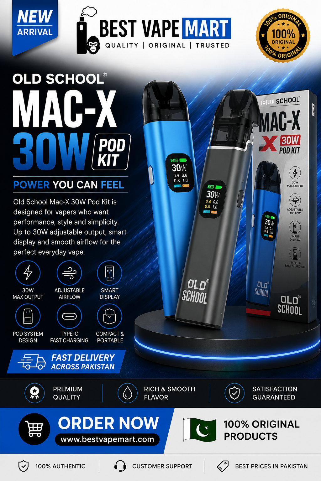 Old School Mac-X 30W Pod Kit Pakistan