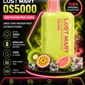 Kiwi Passion Fruit Guava Ice Lost Mary OS5000 5000 puffs