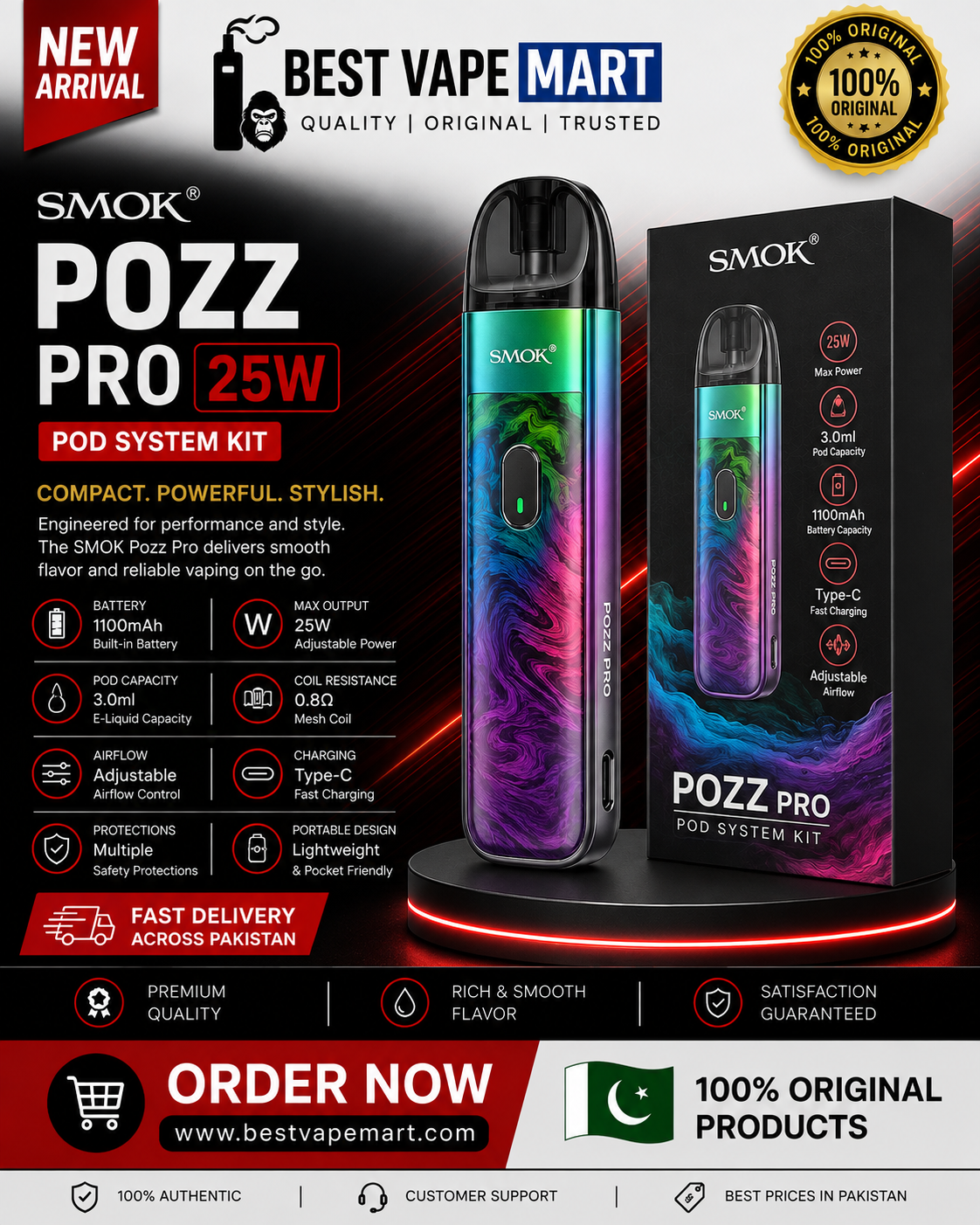 SMOK POZZ PRO 25W Pod System Kit