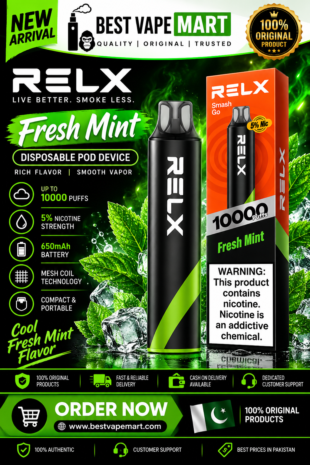 Relax Fresh mint 10000 Puffs