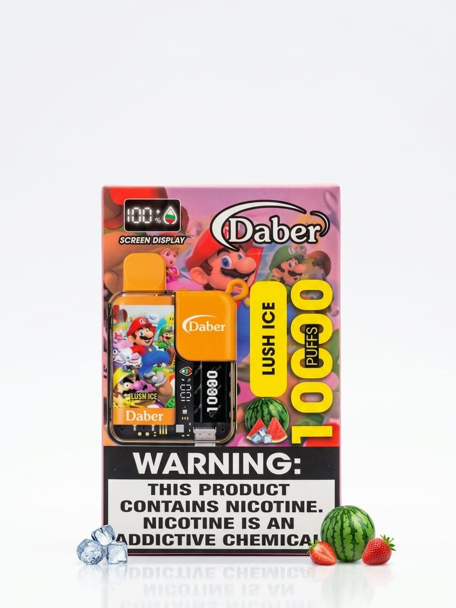 Daber Lush Ice 10000 Puffs disposable vape box in Pakistan, 50MG