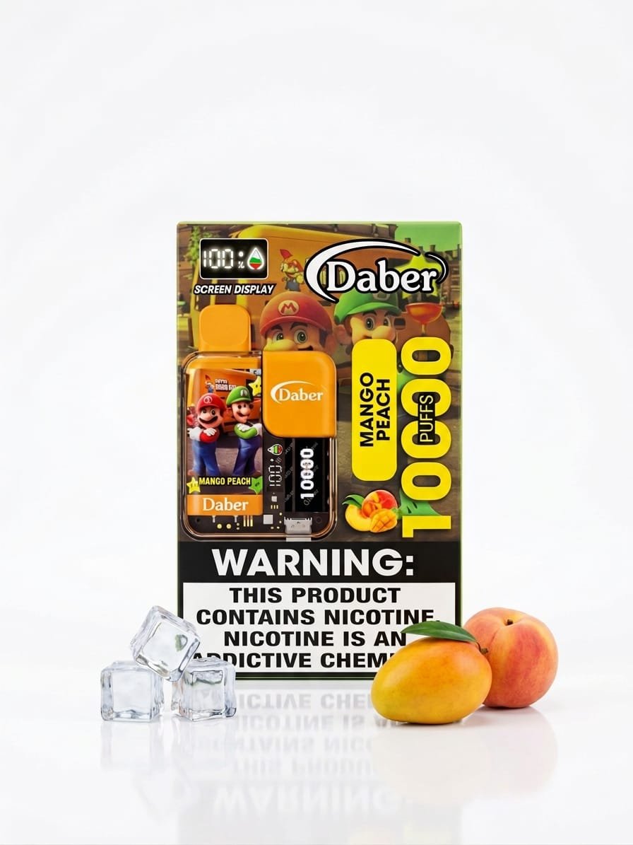 Daber Mango Peach 10000 Puffs disposable vape box in Pakistan, 50MG
