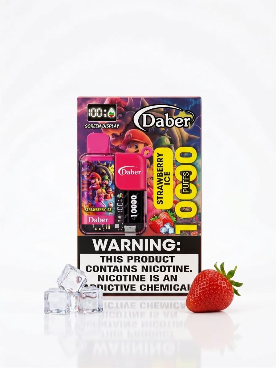 Daber Strawberry Ice 10000 Puffs disposable vape box in Pakistan, 50MG