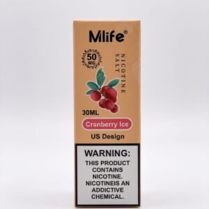 Mlife Cranberry Ice 30ml nicotine salt box, 50MG, with cranberry fruit design