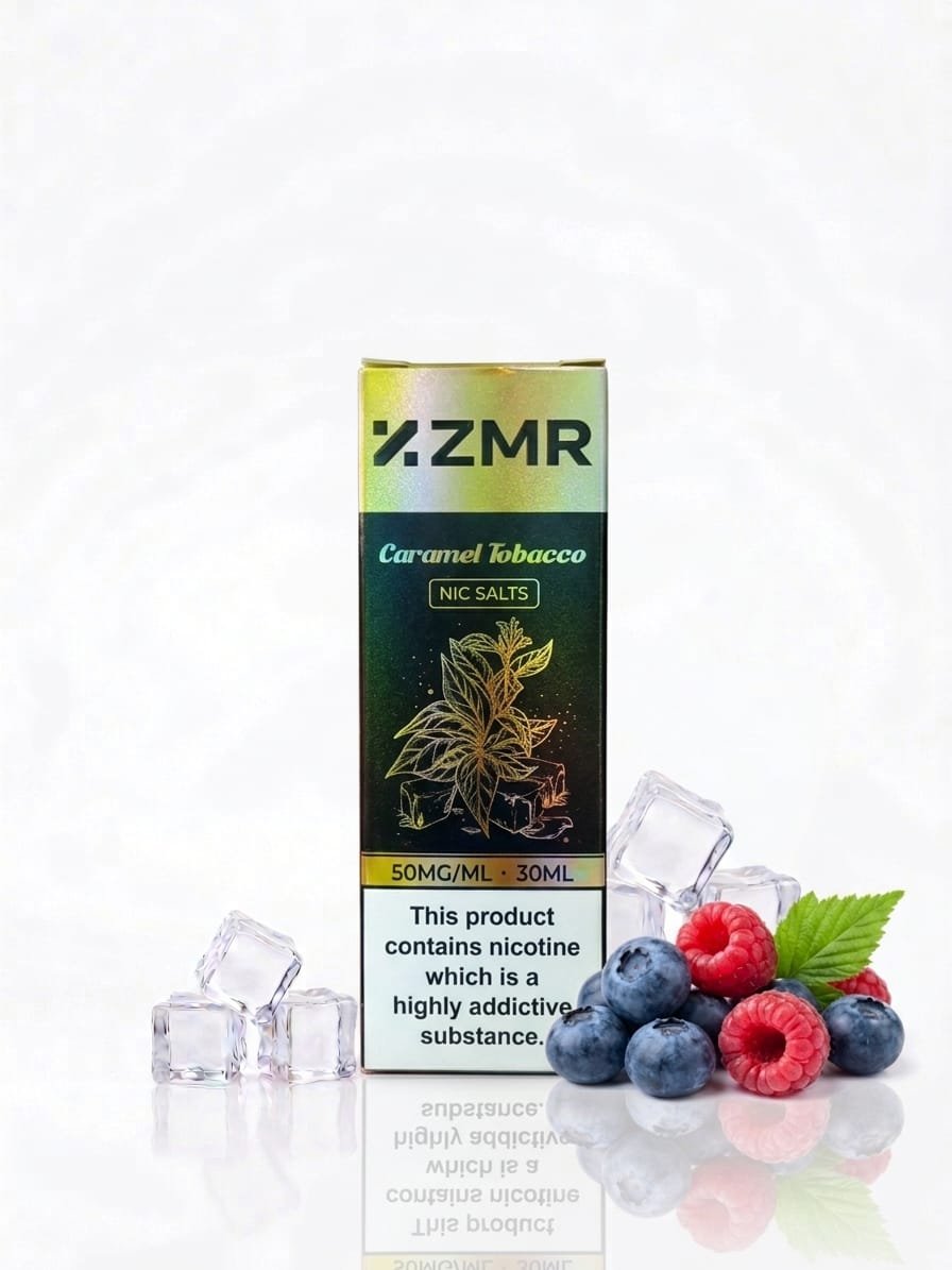 ZMR Caramel Tobacco 30ML e-liquid bottle in Pakistan, 50MG