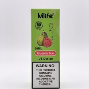 Mlife Guava Ice 30ml nicotine salt box, 50MG, with guava fruit design