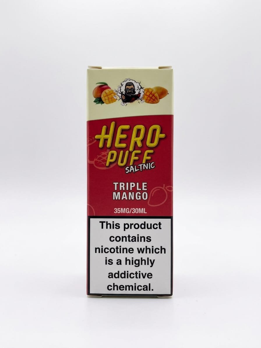 HeroPuff Triple Mango 30ML nic salt box in Pakistan, 35MG and 50MG strength
