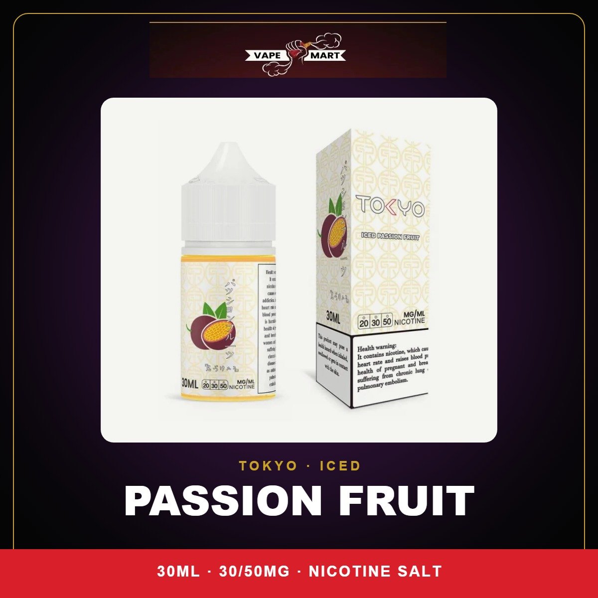 Tokyo Iced Passion Fruit 30ml Saltnic box and bottle