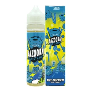 Bazooka Sour Straws Blue Raspberry 60ml box and bottle