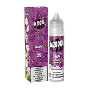 Bazooka Sour Straws Grape 60ml bottle and box