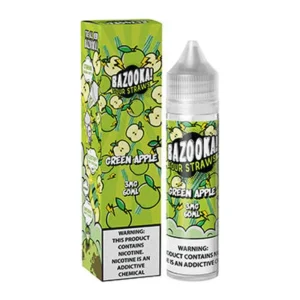 Bazooka Sour Straws Green Apple 60ml box and bottle