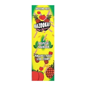 Bazooka Tropical Thunder Pineapple Peach Sour Straws 60ml nicotine free box