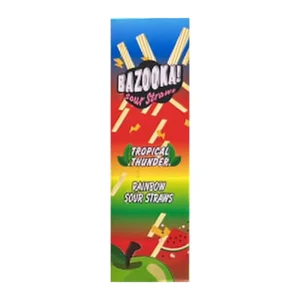 Bazooka Tropical Thunder Rainbow Sour Straws 60ml box