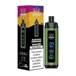 Crown Bar 8000 Pro Blue Razz Lemonade box and device