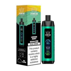 Crown Bar 8000 Pro Lemon Mint box and device