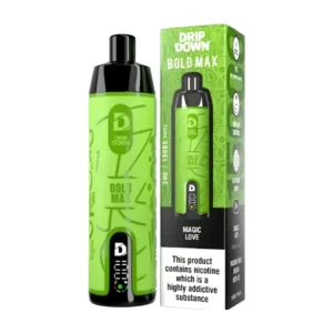 Drip Down Bold Max Magic Love 15000 Puffs box and device