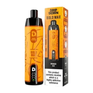 Drip Down Bold Max Mango Ice 15000 Puffs box and device
