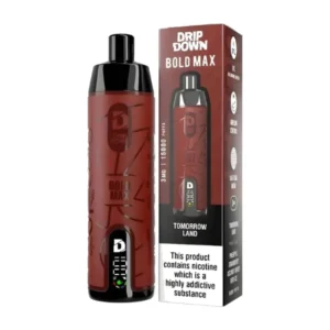 Drip Down Bold Max Tomorrow Land 15000 Puffs box and device