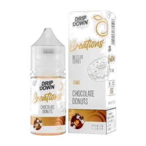 Drip Down Creations Chocolate Donuts 30ml nic salt box and bottle