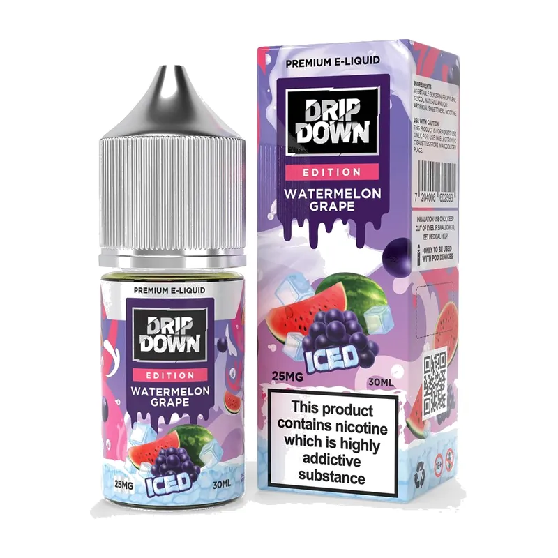 Drip Down Edition Watermelon Grape Ice 30ml nic salt box and bottle