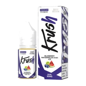 Drip Down Krush Blueberry Watermelon Kiwi Ice 30ml nic salt box and bottle