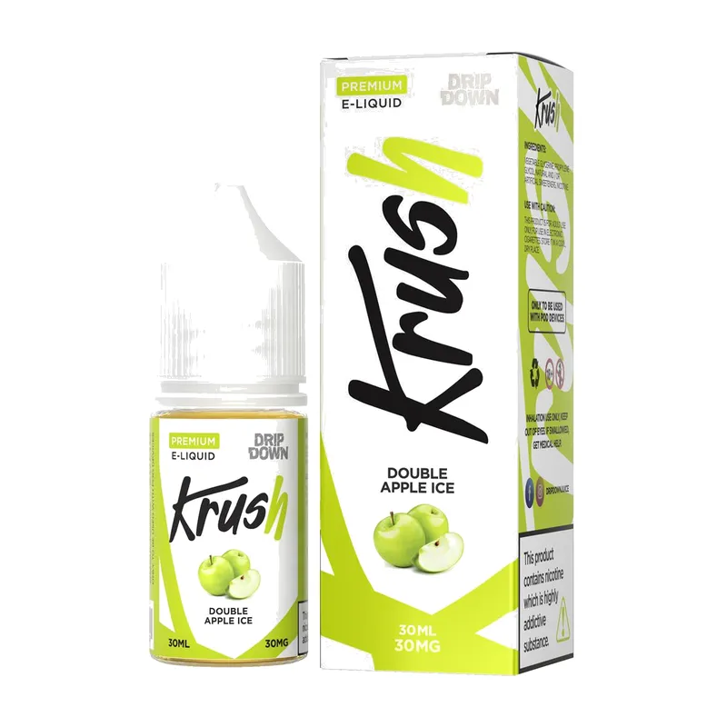 Drip Down Krush Double Apple Ice 30ml nic salt box and bottle