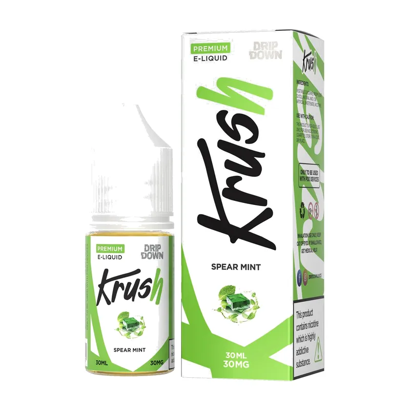 Drip Down Krush Spear Mint 30ml nic salt box and bottle
