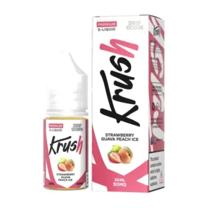 Drip Down Krush Strawberry Guava Peach Ice 30ml nic salt box and bottle