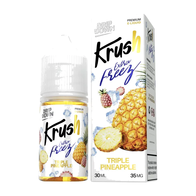 Drip Down Krush Triple Pineapple Extra Freeze 30ml nic salt box and bottle