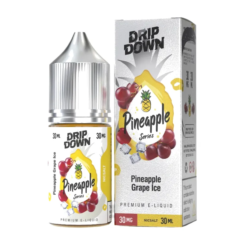 Drip Down Pineapple Series Pineapple Grape Ice 30ml nic salt box and bottle