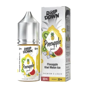 Drip Down Pineapple Series Pineapple Kiwi Melon Ice 30ml nic salt box and bottle
