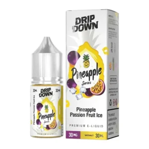 Drip Down Pineapple Series Pineapple Passion Fruit Ice 30ml bottle and box