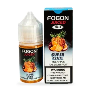 Fogon Juiced Super Cool Pineapple Passionfruit 30ml bottle and box