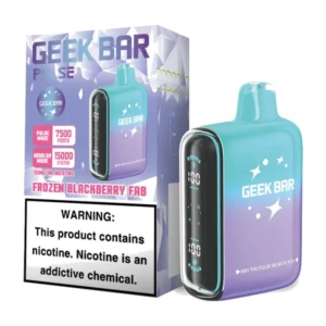 Geek Bar Pulse Frozen Blackberry Fab 15000 Puffs box and device