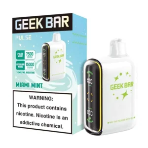 Geek Bar Pulse Miami Mint 15000 Puffs box and device