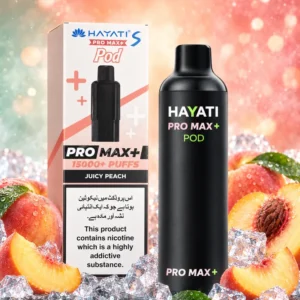 Hayati Pro Max+ Pod Juicy Peach box and pod