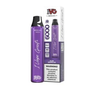IVG Regal Aloe Grape Ice 6000 Puffs box and device