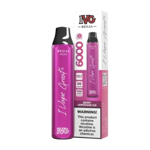 IVG Regal Berry Lemonade Ice 6000 Puffs box and device