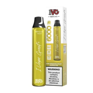 IVG Regal Kiwi Passion Fruit Guava Ice 6000 Puffs box and device