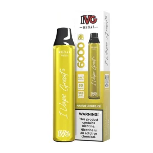 IVG Regal Mango Lychee Ice 6000 Puffs box and device