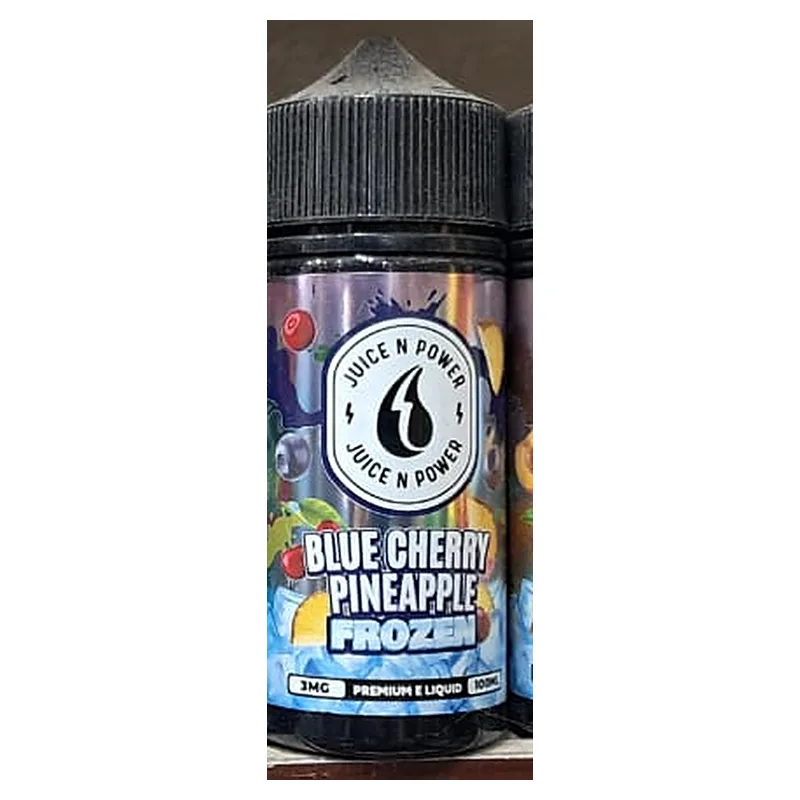 Juice N Power Blue Cherry Pineapple Frozen 100ml e-liquid bottle