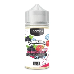Lyon Dualcious Dragonfruit Blackcurrant Ice 100ml 3mg e-liquid bottle