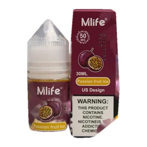 Mlife Passion Fruit Ice 30ML nic salt box and bottle
