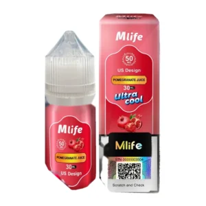Mlife Pomegranate Ice 30ml nic salt bottle and box