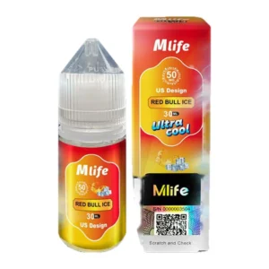 Mlife Red Bull Ice 30ML nic salt box and bottle