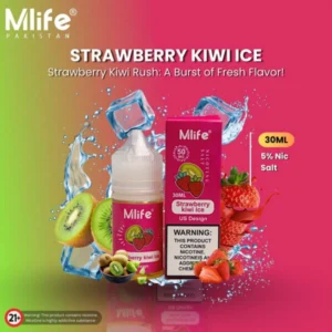 Mlife Strawberry Kiwi Ice 30ml nic salt bottle and box