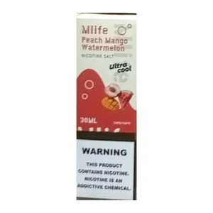 Mlife Ultra Cool Peach Mango Watermelon 30ML nic salt box